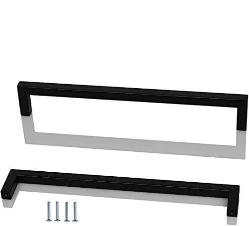 ANSIEDIO 256mm Schwarz Schrankgriffe Möbelgriffe Türgriff Relinggriff für Küche Kabinett Schrank Schlafzimmer Griffe Möbel Edelstahl Schrankgriffe 2 Stück