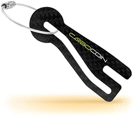 Einkaufswagenlöser ® CarboCoin/Einkaufswagenlöser für alle Einkaufswagen/mit Schlüsselfundservice/Abziehbarer Einkaufswagenchip aus Carbon/Schlüsselanhänger Einkaufschip