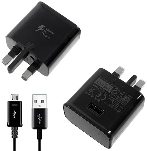 Genuine Samsung Galaxy Fast Adaptive UK Mains Wall Charger Plug & 1.5m Fast Charging Micro USB Data Sync Cable For Samsung Galaxy Alpha, Young 2, Ace 3, Ace 4 & Also includes 2 in 1 Stylus pen