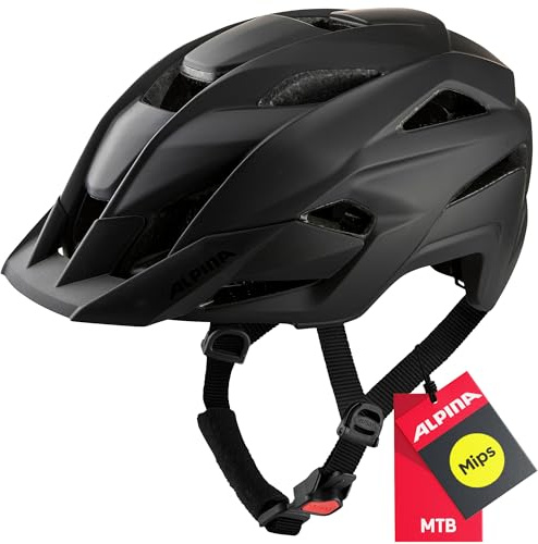 ALPINA Stan MIPS - Leichter, Sicherer & Optimal Belüfteter All-Mountain MIPS Fahrradhelm mit Fliegennetz, für Erwachsene, Black matt, M (56-59 cm)
