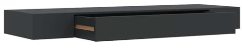 vidaXL Schweberegal mit Schublade Schwarz 80x25x8 cm