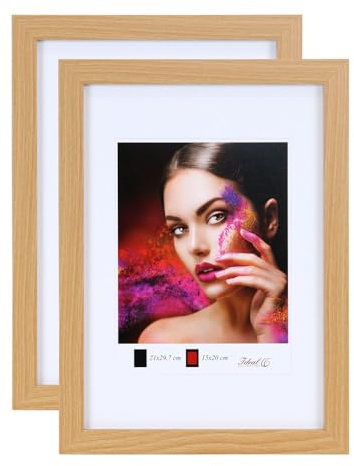 IDEAL TREND 2er 3er 5er Set Holz Bilderrahmen Lifestyle Plexi Foto Rahmen Collage Wanddeko Poster HR-25: Farbe: 2er Pack Buche | Format: 40x50