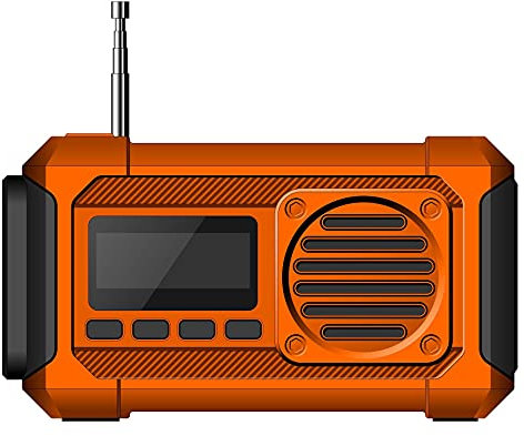 Radio DAB+FM Radio Solar Radio, Rechargeable Battery and Mains Powered Portable Digital Radio USB Field Emergency Charging Hand Crank Alarm Clock Radio