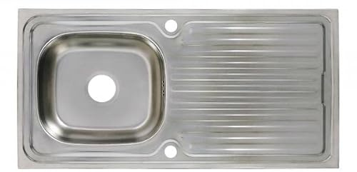 Edelstahlspüle Eckig Campingspüle 76 x 43,5 cm Edelstahlspüle Einbauspüle Aufbauspüle Spülbecken Spüle Küchenspüle