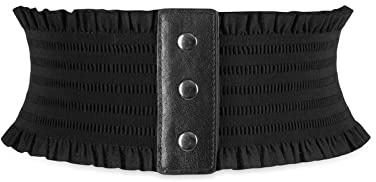LumiSyne Cinturón Corsé Elástico Para Mujeres Cinturón Ancho Diseño De Botones De Presión Moda Ribete Con Volantes Vintage Faja Cinturón Cinturón De Cintura Waspie Para Vestido Abrigo Mono