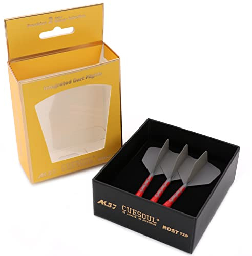 CUESOUL ROST T19 Integrated Dart Shaft and Flights Big Wing Shape Grey 33mm-Say Goodbye to Falling Dart Flight