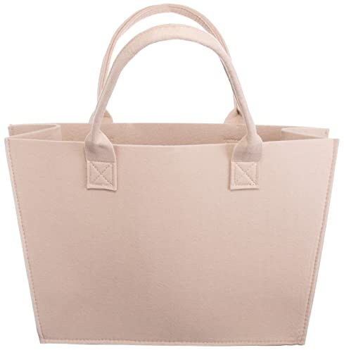 Brandsseller Bolsa de fieltro bolsa de la compra bolso de la compra bolso de ocio, beige, 36x15x25 cm