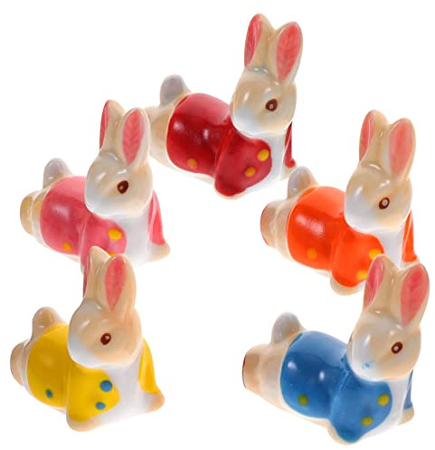 RORPOIR Ceramic Rabbit Chopstick Rest 5 Pieces Cute Animal Chopsticks Holder Stand for Kitchen Dining Tableware Decor 1.77X1.77X0.59In