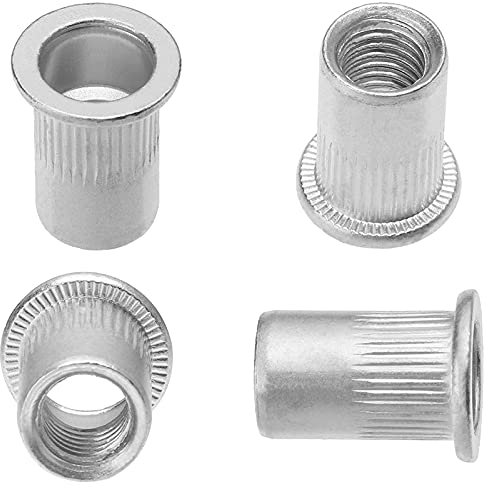 Nietmuttern 145 Stück M3 M4 M5 M6 M8 M10 M12 Aluminium Nietmutter Blindmuttern Gewindeeinsätze Crimpmutter Flachkopf