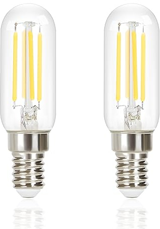 GBLY 2er pack E14 LED Kaltweiß Glühbirnen Vintage T25 LED Leuchtmittel | Lampe 6000K Birnen 4W Energiesparlampe Light Bulbs Edison Glühlampen Filament Dunstabzugshaube Glas 360° Abstrahlwinkel