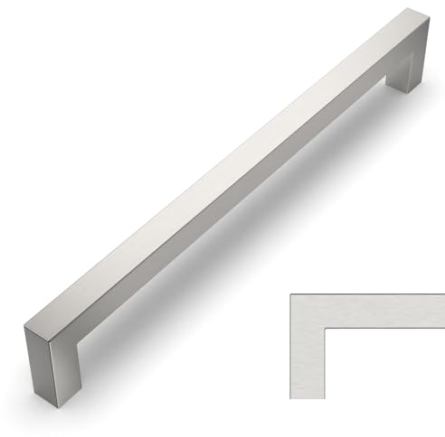Amerdeco 5 Stück Möbelgriffe Gebürsteter Nickel Edelstahl-224mm Bohrlochabstand – Schrankgriffe, Küchengriffe, Schubladengriffe für Küchenschränke & Kleiderschränk