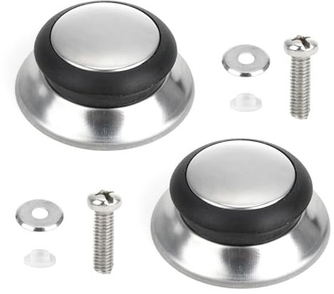 CAISYE 2pcs Perillas de Repuesto para Tapas de Cacerola - Pomo de Acero Inoxidable, Fácil de Instalar, Diseño Ergonómico,Perillas Pomo Recambio Tapadera,Pomo Tapa Olla,tapa sarten universal