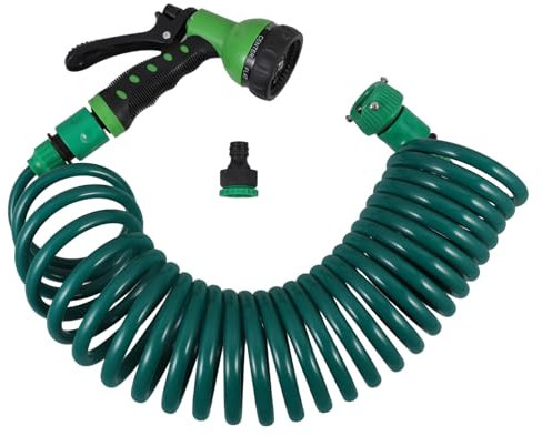 Toddmomy Expandable Garden Hose with Sprayer Multi-Functional Coil Hose for Car Washing and Gardening High Pressure Antifreeze for Outdoor Use