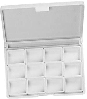 LeeQinersw Set di Vaschette per Vernice, Scatola Colorata in Metallo con Coperchio, Vaschette Vuote, 12 Griglie