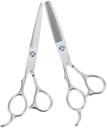 IWOWHERO 2pièces Lot De Ciseaux Pour Gauchers Acier Inoxydable Ciseaux De Coiffure Lefty Pour Salon De Coiffure Et Usage Domestique