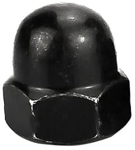 1/2/3/5/10/20/30 Stück M3-M20 Nylon Messing Hutmutter Sechskantkappe Metrische Hutmutter Schwarz Weiß Vernickelter Stahl(Black Steel,M5 (20Pcs))