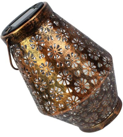 jojofuny Solar Decorative Lanterns Iron Hollow Hanging Light Solar Hanging Lamp for Outdoor Garden Ornaments for Camping Lamp Scenarios Light for Projection Function