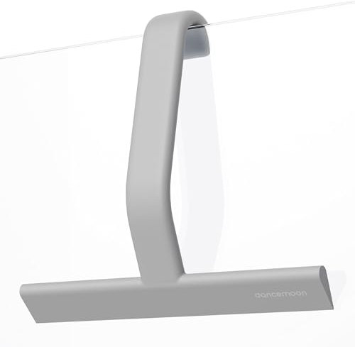 dancemoon JustHang Shower Squeegee for Shower Doors, All-one-Piece Silicone with Built-in Hook Design for Easy Hanging and Cleaning, 25 cm, Grey
