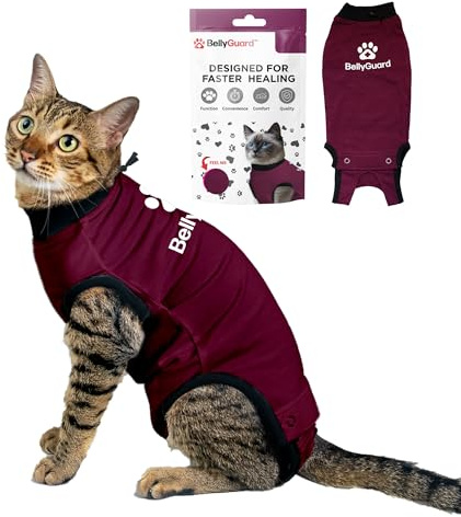 Bellyguard Cat Recovery Suit for Female and Male, Cat Surgery Suit Alternative, Onesie for After Spay Care, Post-Surgery Protective Body Cover for Feline and Kitten Healing