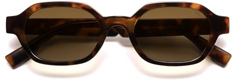 SOJOS Retro Polarisierte Hexagon Sonnenbrille Damen Herren Rectangle Trendy Sonnerbrillen mit UV400 Schutz SJ2389