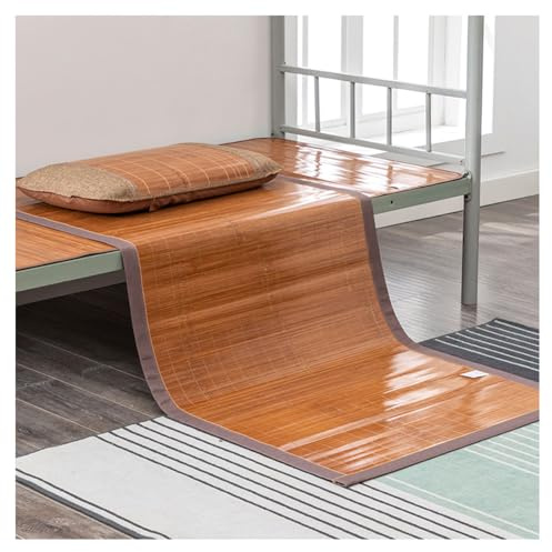 Colchoneta Colchón Bambú Estera para Dormir, Cama De Bambú De Un Solo Estudiante, Colchón Plegable Y Fresco con Caja De Almohadas De Cama De Verano(Size:100x190cm)