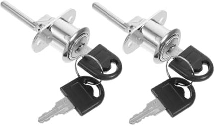 DIYEAH 2pcs Drawer Locks for Office Desks Metal File Cabinet Locks Keys for Furniture Drawers Wardrobe