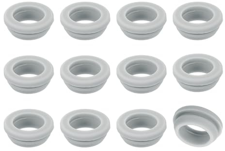 QUARKZMAN 12 Pezzi Passacavo Gomma, Diametro Montaggio 20mm, ID 16mm Tappo per Foro Firewall Scatto Gommini Passacavo Anti-Graffio per Cavi Elettrici Cablaggio Scatola Elettrica, Grigio