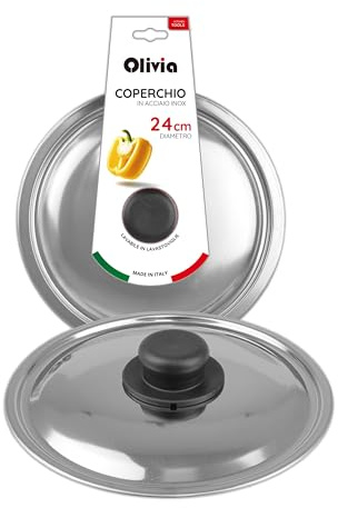IPEA Couvercle pour Poêle ou Casserole en Acier Inoxydable – 18/20 / 22/24 / 26/28 cm – Couvercle Rond Universel avec Pommeau pour Poêles de Cuisine et Casseroles – Lavable au Lave-Vaisselle