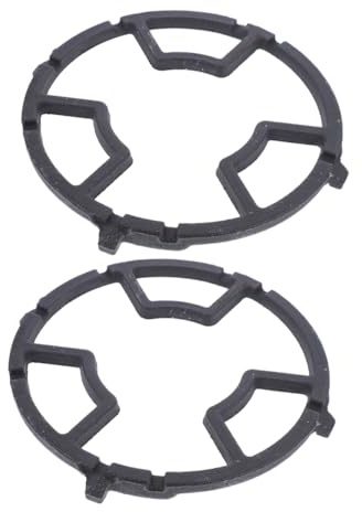 PAMINGONO 2pcs Cast Iron Wok Ring Gas Stove Burner Grate with Heat Resistance and Features, Sturdy Wok Holder Support Ring for Gas Hob Cooking