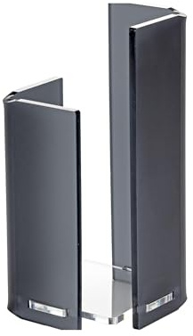LINEE Recanati MEDITERRANEA Porta Bicchieri Singolo in PMMA 10x10x20 cm – Supporto Moderno da Tavola per Bicchieri – Made in Italy (Fumè Grigio Satinato)