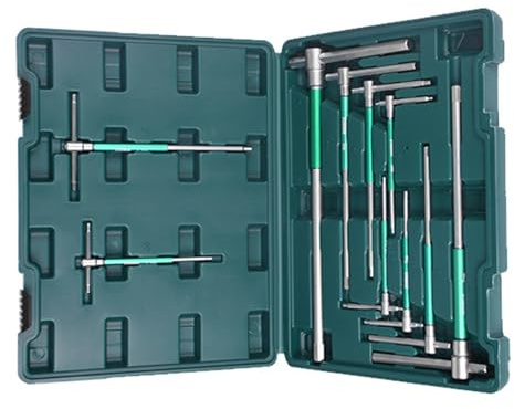 Juego de llaves hexagonales de acero, 10 piezas, barra en T, en forma de L, doble función, equipo de construcción y montaje de muebles, compacto para reparación de automóviles
