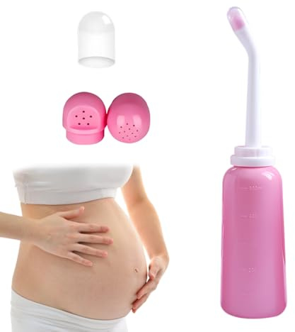 YUPZAR 1 Pièce Douchette Intime Maternité, Irrigateur Portable à Usage Domestique, Douche Intime Hygiénique pour les Femmes en Post-Partum, 500 ml (Rose)