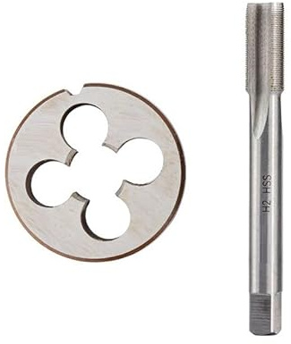 EJGMCNSGB Juego de machos y terrajas para Mano Derecha, Herramientas de roscado de Metal, machos de roscar métricos, 2 Piezas M2.0x0.4
