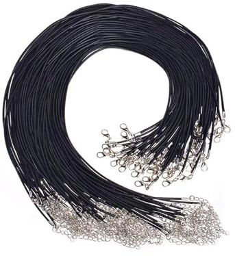 50 st halsband med svarta halsband, korsetthalsband, svart läderband med spänne, läderkedja, lås för gör-det-själv-smycken, armband, hängsmycken och personliga skapelser
