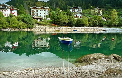 Kinderpuzzle 500 Teile, natürliche Schönheit, Fluss, Boot, Italien 52x38CM