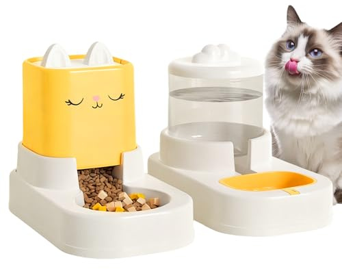 Automatic Feeder, Removable Non-Electric Dispenser, Automatic Dog Food Dispenser, Cat Water Dispenser, Ideal for Home, Holiday Stays, Multi-Pet Environments