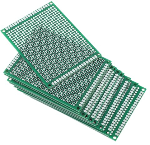 VALICLUD 10pcs Double-sided Solderable Pcb Circuit Boards Perforated Breadboard Resin Fiberglass for Electronics Prototyping and DIY Soldering Experiments