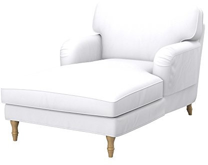 Soferia Überzug Kompatibel Mit Stocksund Recamiere Sofasitzbezug Sitzkissenbezug Chaiselongue-Bezug Husse Kunstleder Lederoptik Wasserabweisend Pflegeleicht Antiallergisch Eco Leather Weiß