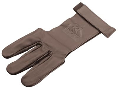 elToro Traditioneller Schießhandschuh Tradition (Braun) Bogenschießen, aus hochwertigem Leder, für Pfeil und Bogen - Handschuh Schutz für die Finger (XXS)
