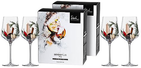 Set di 4 bicchieri Eisch Bordeaux Sky Sensis plus, bicchiere da vino rosso, bicchiere di cristallo, 620 ml