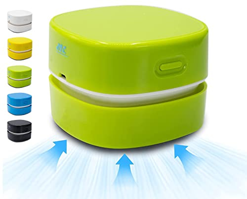 S.I.C SIC Mini Aspirateur De Bureau, Aspirateur De Bureau Rechargeable sans Fil, Balayeuse À Crayons, Copeaux De Caoutchouc, Confettis, Clavier, Voiture, Bureau (Vert)