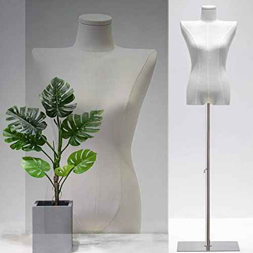 LMXSHJI Schwarz Rechtwinklige Schulter Modell Requisiten Schneiderpuppe Damenbüste Büste Schaufensterpuppe Flache Abdeckung ohne Hände Bekleidungsgeschäft Schaufenster puppenständer (Farbe : Weiß, G