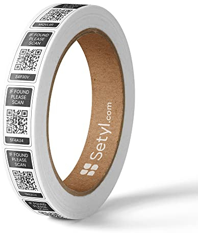 Setyl IT Asset Labels - 100 Pack Black - Durable QR Code Asset Tags for Laptops, IT Devices and Other Equipment