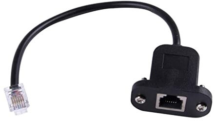 RIDENS 25 cm RJ12 6p6c Telefono Focket Female to Mash Adapter Jumper Lan Network Ethernet Bulkhead Pannello Cavo di estensione del monte