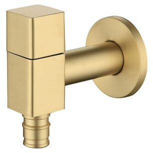 Latón cepillado oro lavadora grifo montado en la pared cobre lavadora grifo baño MOP piscina grifo solo grifo frío