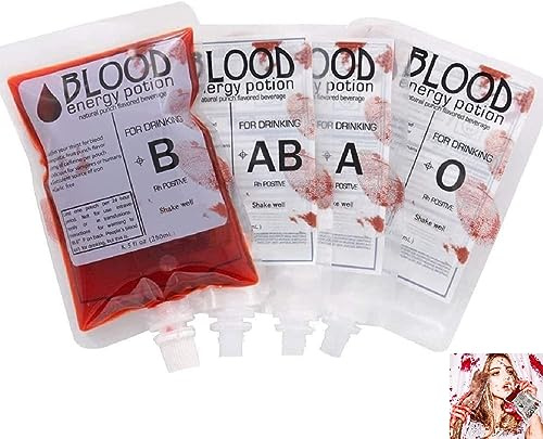 DSLIHA 20 Pcs Blood Bag for Drinks, 250ML Reusable IV Blood Bag Halloween Drinking Pouch Drink Storage Bag Halloween Beverage Juice Bag for Zombie Vampire Halloween Party Supplies