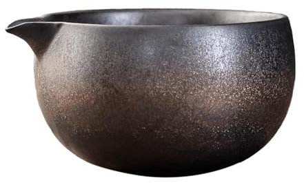 F Fityle Bol à thé matcha en céramique Chawan avec bec verseur en argile de poterie, style D