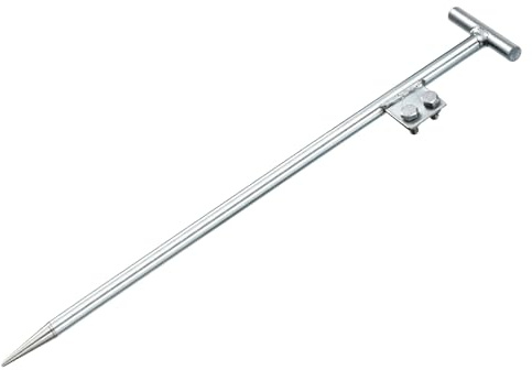 sourcing map Ground Rod Cold Galvanized Grounding Pin 2.3ft T-Shape Welding Plate Double Hole Grounding Stake for Antenna Satellite Dish Electric Fence