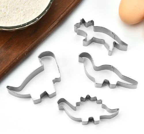 Cortadores Galletas Dinosaurio,Moldes de Dinosaurios para Pastel,Moldes para Galletas de Dinosaurio,Moldes Galletas Infantiles,Dinosaurio Molde,Juego de Cortadores Galletas