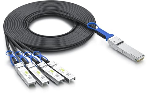 10Gtek 100G QSFP28 a 4X 25G SFP28 Breakout DAC Pasive Direct Attach Copper Twinax Cable for Cisco QSFP-4SFP25G-CU1M, 1-metro (3,3 pies)